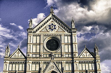 托斯卡纳 佛罗伦萨建筑图圆顶文化古董旅行历史性城市钟楼蓝色全景艺术图片