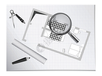 建筑设计蜡笔框架插图学习教育文档玻璃铅笔测量工程图片