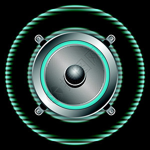 音频系统蓝色黑色圆圈电气乐器圆形喇叭戒指插图电子图片