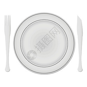 盘子和盘子烹饪午餐插头插图厨房用餐晚餐餐具银器阴影图片