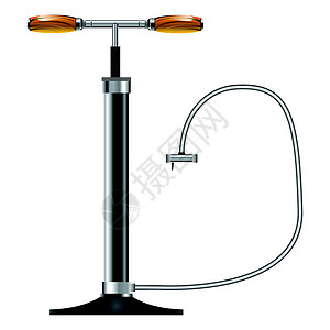 人工气泵金属艺术软管自行车汽车木头车轮插图黑色仪器图片