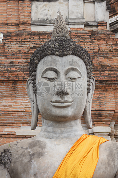 佛像 泰国建筑学石头祷告雕像宗教宝塔遗产废墟地标智慧图片