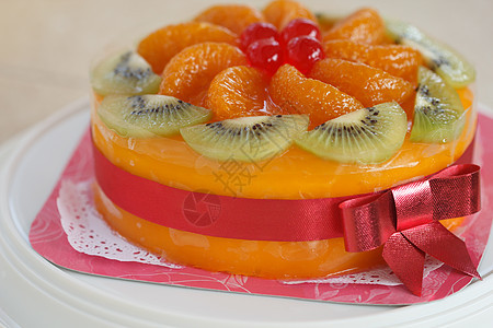 橙色蛋糕盘子糕点条子食物甜点服务脆皮面包釉面橙子图片