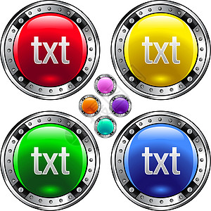 TXT 文件文件类型色彩多彩的按钮图片