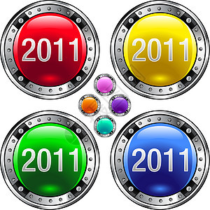 2011 彩色按钮背景图片