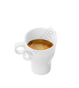 白色背景的白杯咖啡中的咖啡浓缩咖啡图片