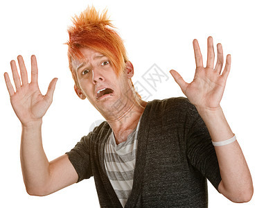 橙色头发中可怕的男人图片