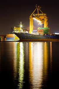 工业集装箱货物货船贮存进口加载出口船厂起重机衬垫油船城市龙门架图片