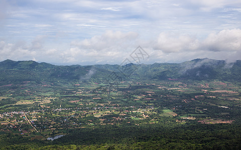 村庄地貌的空中观察图片