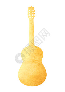 古典吉他从旧纸上分离出来的Grunge吉他图像背景
