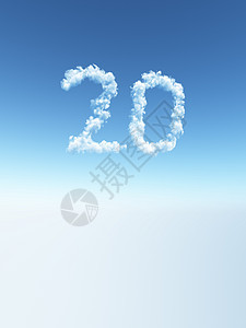 云层 二十周年禧年纪念日蓝色多云插图数数生日天空数学背景图片