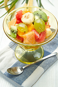 水果沙拉早餐纤维维生素奇异果食物橙子热带西瓜柚子营养图片
