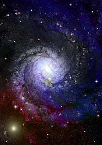 遥远的螺旋星系辉光太阳星云天空辉煌微光紫色星星轨道插图图片