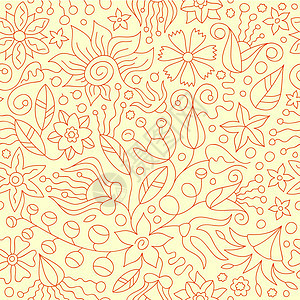 花花模式创造力装饰装饰品白色插图红色植物墙纸卷曲绘画图片