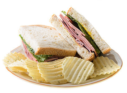 波洛尼亚三明治白色冷盘午餐肉午餐面包筹码食物熟食小麦图片