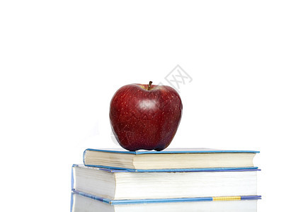 书本教育水果学习考试班级学校图书馆营养图书红色图片