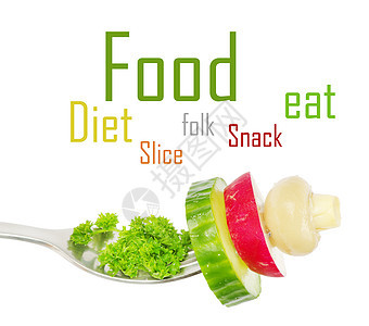 叉子上的食物菜单黄瓜小吃火腿养分午餐美味造型美食营养图片