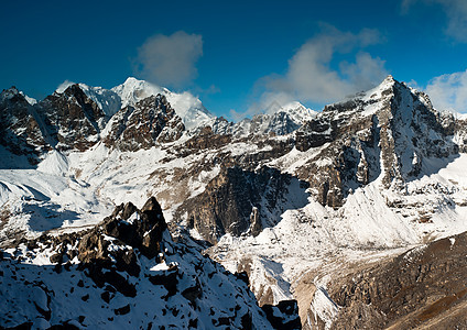 喜马拉雅山Renjo路口的山脉图片