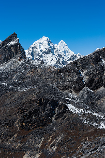 从喜马拉雅Renjo通行证看的山区山脉景象图片