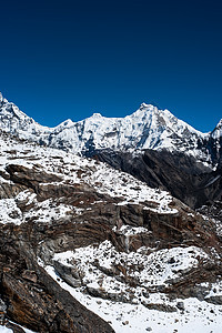 喜马拉雅Renjo通行证的山脉分布图片