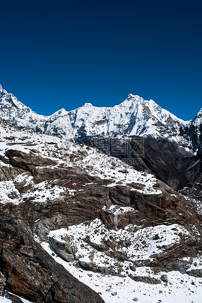 喜马拉雅Renjo通行证的山脉分布图片