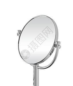 分离镜面化妆品浴室便利修饰白色玻璃圆圈镜子框架卫生图片