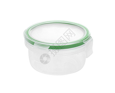 圆塑料集装箱盒子绿色白色储物静物水平储物盒对象长方形容器背景图片