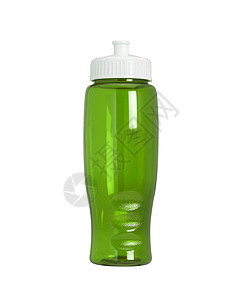 白上隔离的绿色运动瓶白色生活塑料用具瓶装工作室工具背景图片