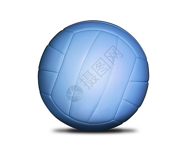 白色背景孤立的排球蓝色球图片