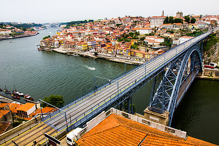 古代城市 Porto 金属多姆路易斯桥平铺爬坡历史性旅游旅行天线房屋船舶天空历史图片