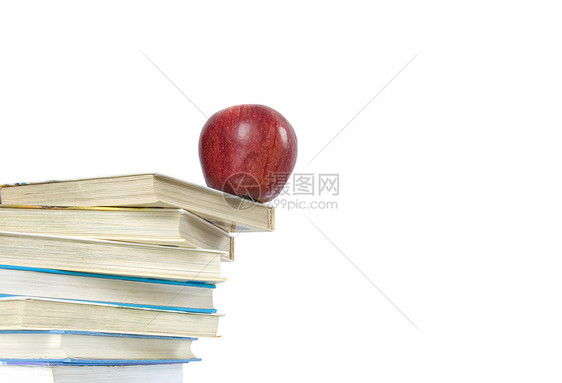 苹果书中的苹果学习考试营养图书馆水果红色图书班级学校教育图片