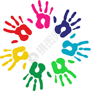 多彩多样性手圆圈乐趣机构帮助会议手臂插图彩虹手指学习艺术图片