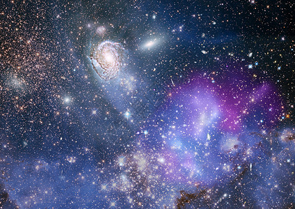 遥远的银河系行星螺旋望远镜微光宇宙光环轨道蓝色天空天文学图片