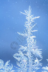冰霜窗口农村火花雾凇窗饰水晶天蓝色冻结冰柱蓝色玻璃图片