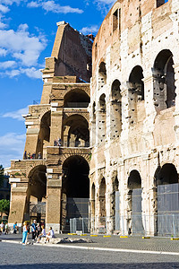 罗马墙墙天空旅游古物城市文化景观马戏团游客历史柱子图片