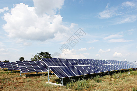 太阳能发电厂的太阳能电池板库存股票蓝天发电厂字体摄影环保工具生态照片背景图片