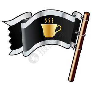 咖啡杯海盗旗图片