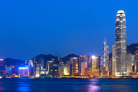 晚上香港天线景观天空港口码头市中心天际玻璃旅行城市场景图片