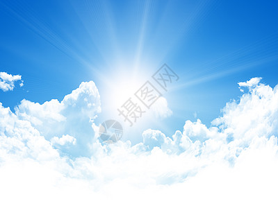 蓝色天空背景季节晴天阳光生态光束太阳射线天堂环境气氛图片