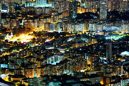 香港市中心 夜中高处风景天际城市办公室地标摩天大楼建筑物图片