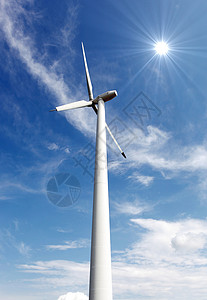 生态电力 风力涡轮机风车场地创新农场保护发电机技术金属活力站立图片