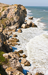 海的暴风天气海滩蓝色海岸场景岩石气候海洋石头风暴图片