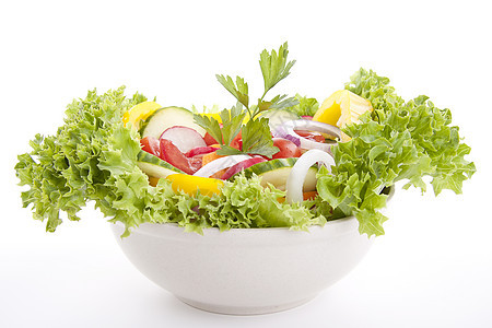 与不同蔬菜隔离的鲜新鲜美味混合沙拉黄瓜用品烹饪食物维生素洋葱饮食胡椒辣椒农业图片