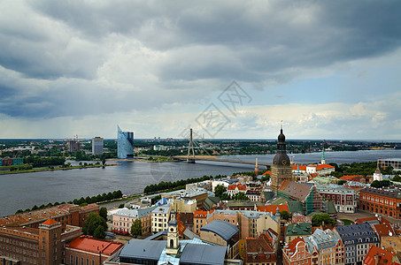 拉脱维亚里加建筑物旅游大教堂全景房屋建筑历史性鸟瞰图天空城市图片