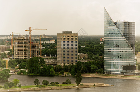 拉脱维亚里加起重机全景建筑物首都天空地平线景观建筑房屋项目图片