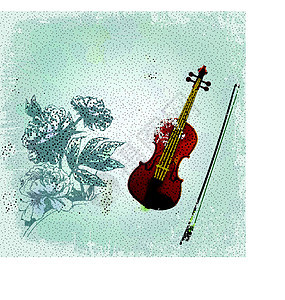 古老小提琴的抽象后遗背景图片