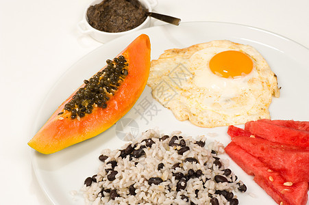 中美洲早餐菜豆阳光服务木瓜水果西瓜水平美食豆子图片