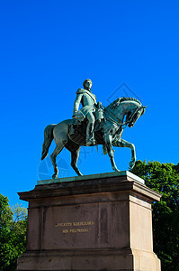 卡尔约翰国王雕像纪念碑景点法令旅行天空马术艺术吸引力历史阳光图片