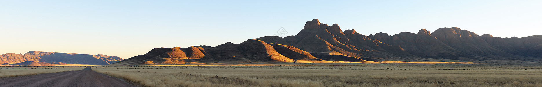 纳米比亚Namibrand地区全景沙漠黄色日出孤独风景干旱乡村纳米布橙子戏剧性图片