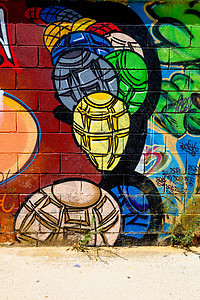 拼贴破坏喷漆艺术绘画城市创造力街道涂鸦贫民窟壁画图片